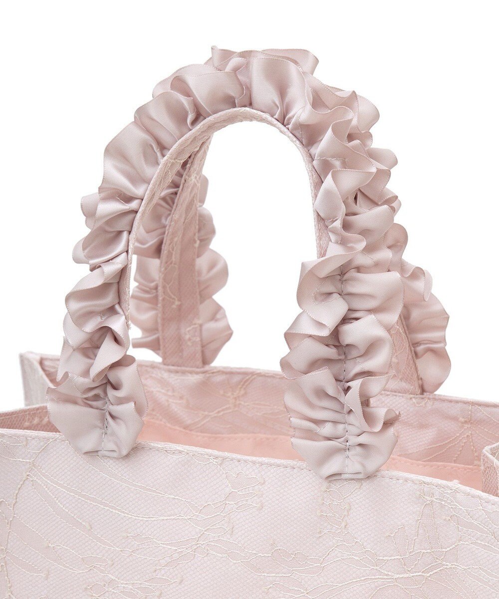 Maison de FLEUR レースフリルハンドルスクエアトートＳバッグ 