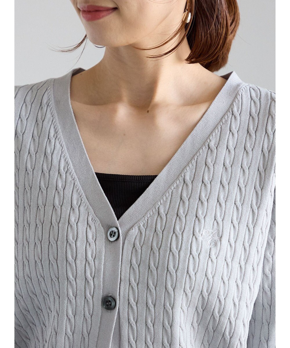 Te chichi ミニケーブル刺繍Vネックカーディガン 