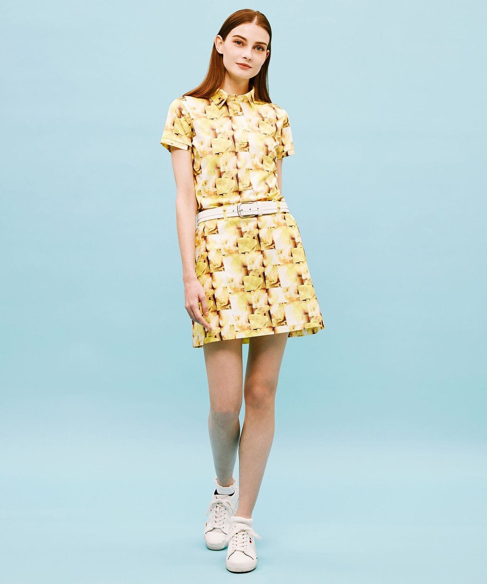 23区GOLF 【WOMEN】プランティカプリント 総柄 半袖ポロシャツ 