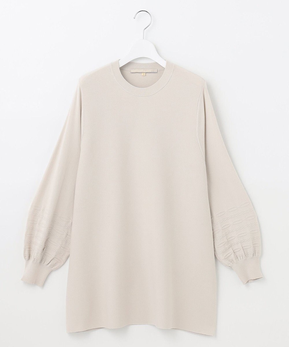 自由区 【洗える】レーヨンポリエステルスムース チュニック丈ニット 