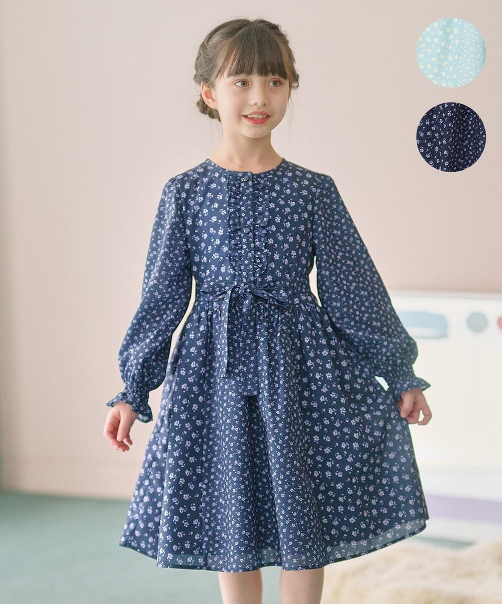 組曲 KIDS 【150-160㎝】フラワーパッチワークワンピース 