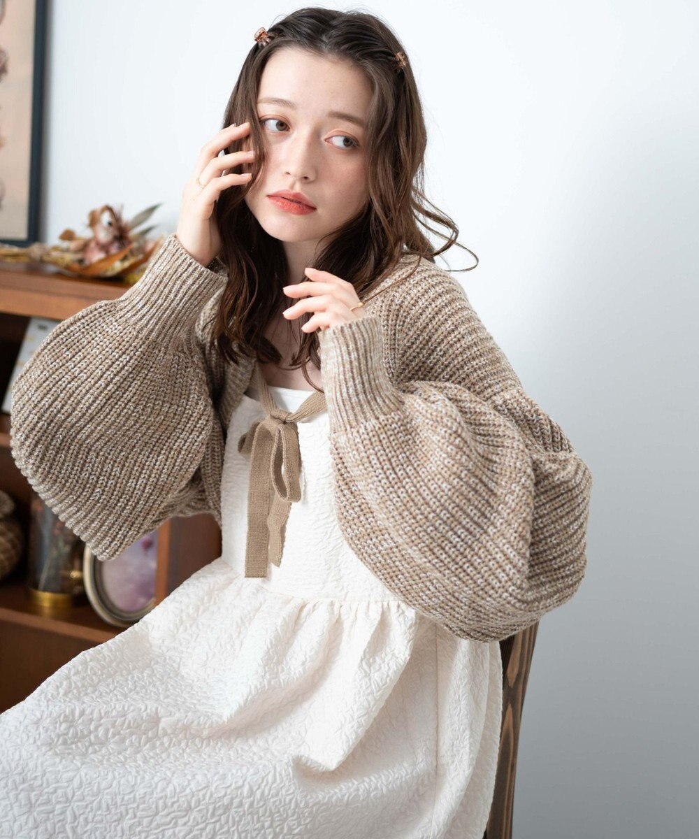 WEGO リボンニットボレロ 