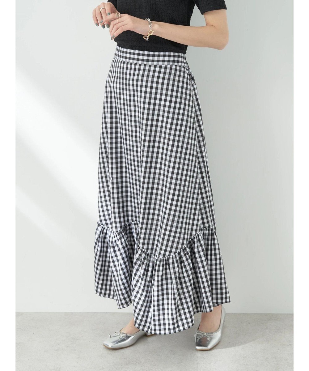 earth music&ecology イレヘムチェックスカート 