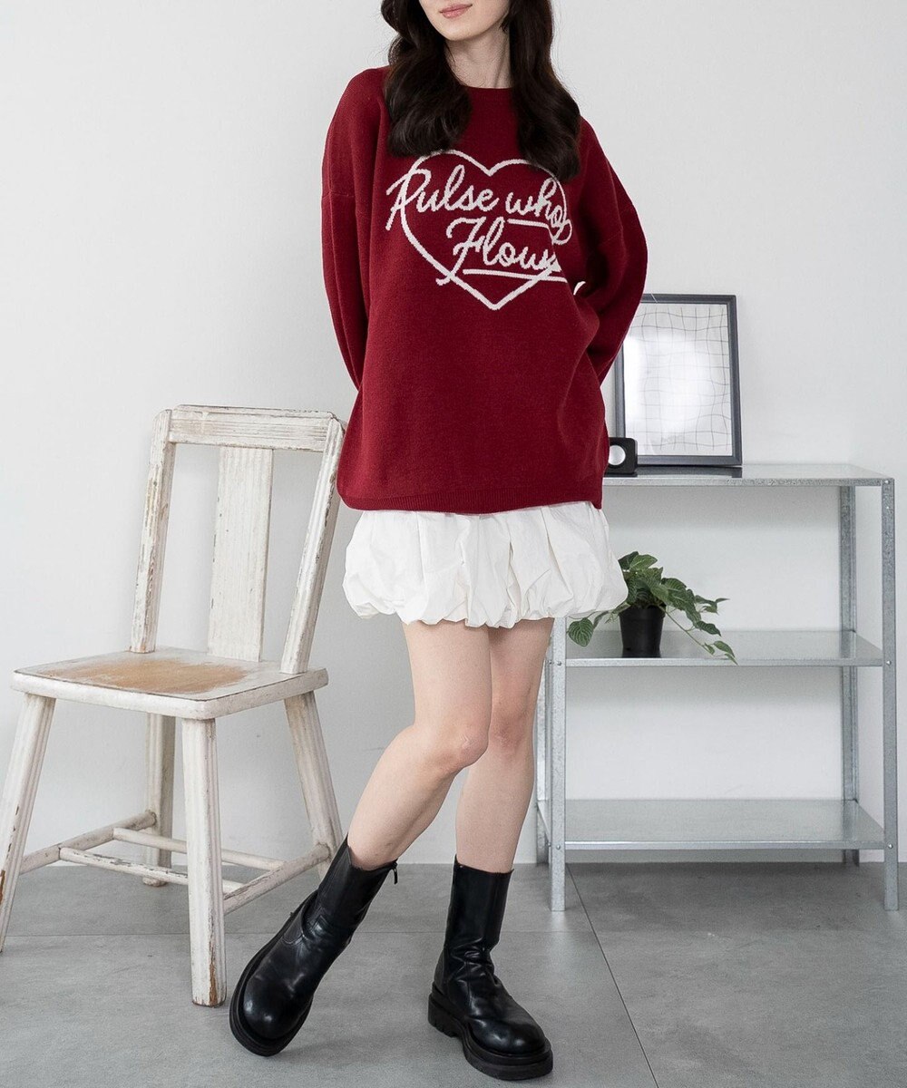 WEGO 【洗える】グラフィックニットBIGプルオーバー 