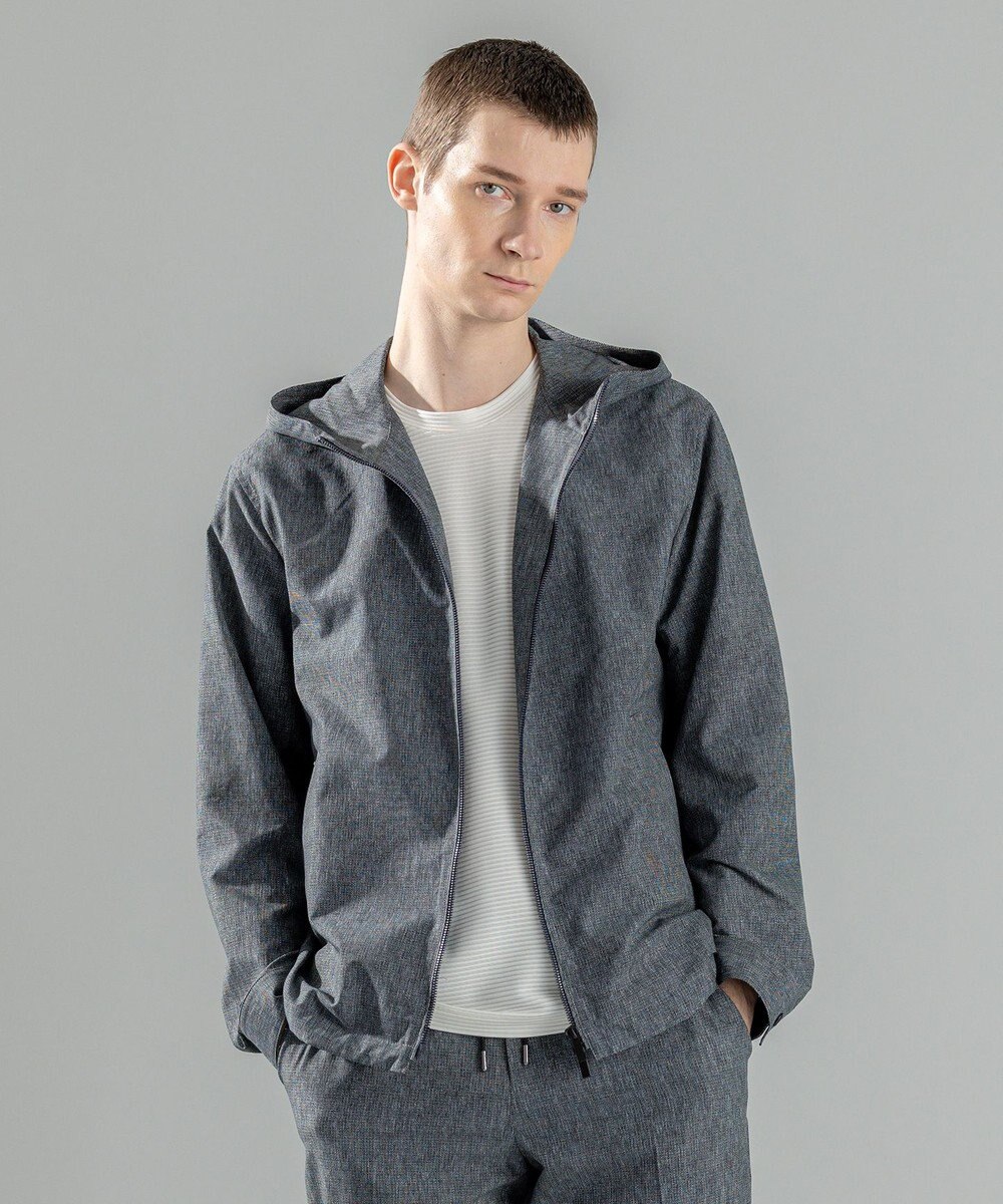 JOSEPH HOMME 新柄【洗える/ストレッチ/シワになりにくい】クールドッツストレッチ ジップアップフードブルゾン 