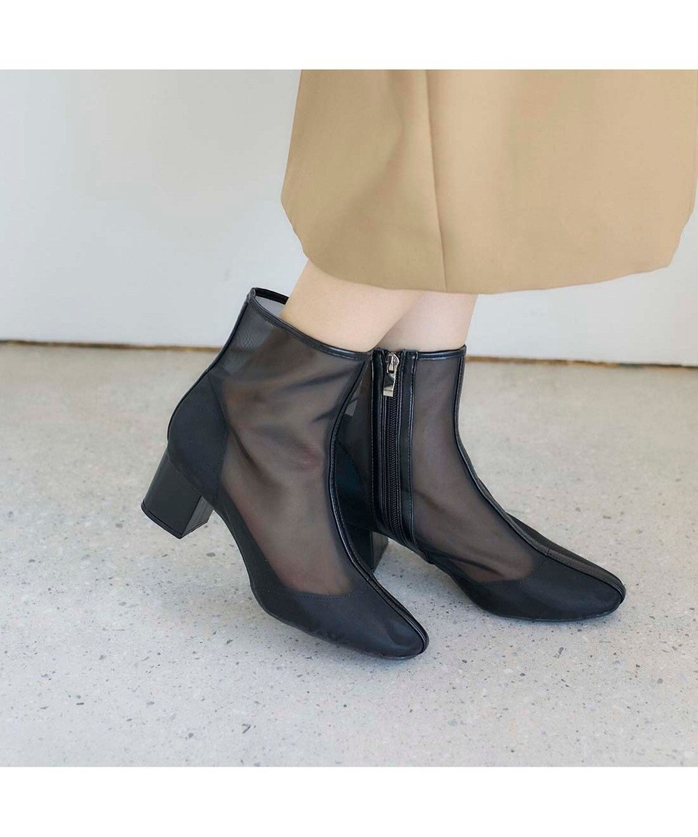 MODE ET JACOMO <noyau>ブロックヒールチュールブーツ 