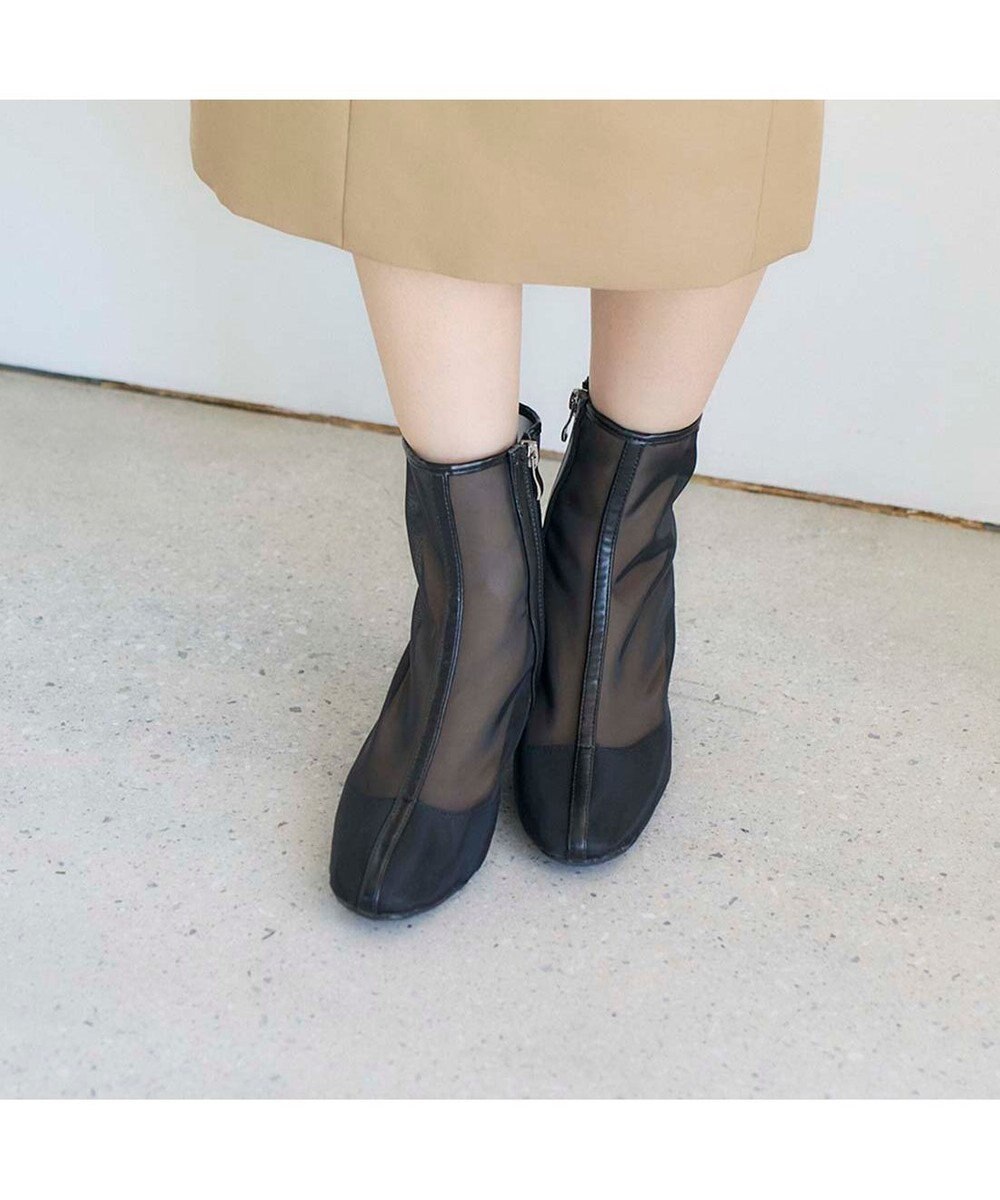 MODE ET JACOMO <noyau>ブロックヒールチュールブーツ 