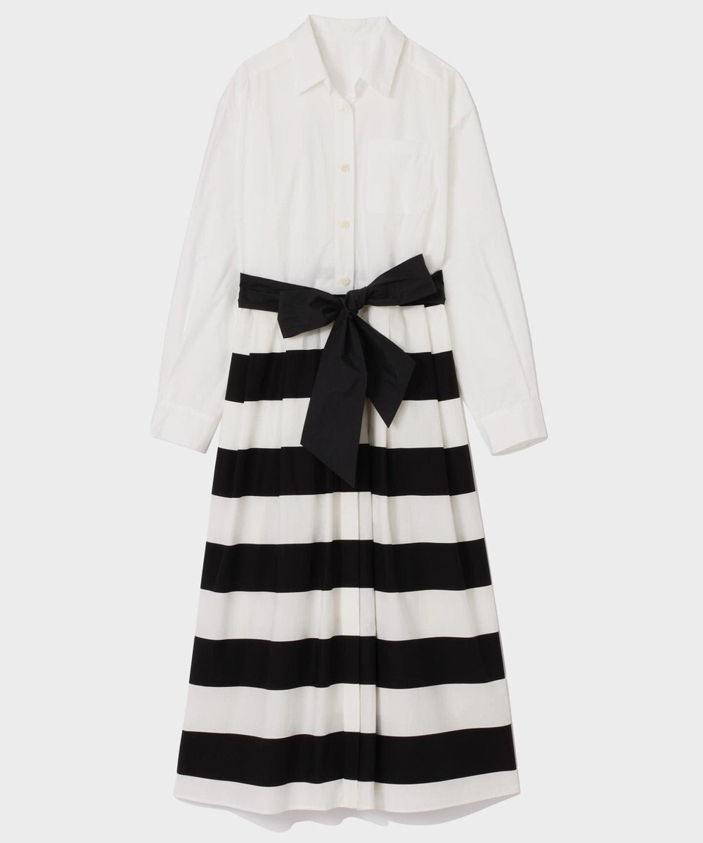 GRACE CONTINENTAL ボーダーコンビシャツワンピース 