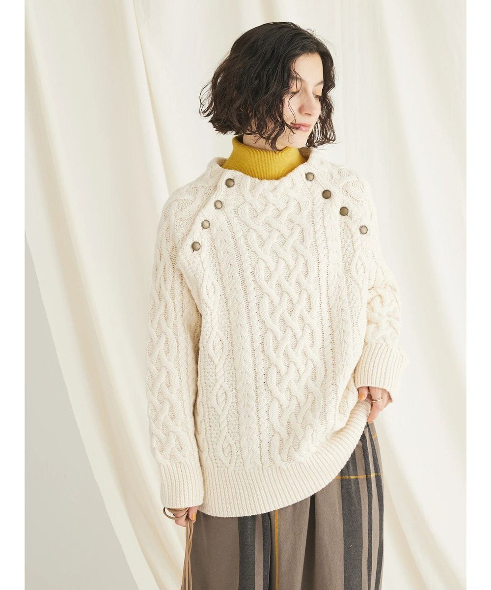 CRAFT STANDARD BOUTIQUE ラグランケーブルニットプルオーバー　 