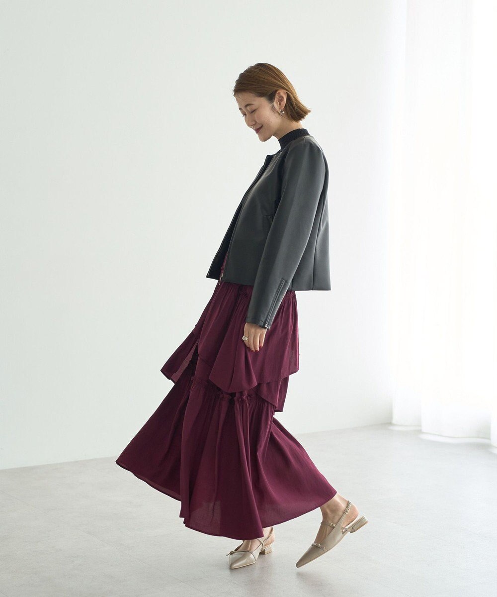 YECCA VECCA アシンメトリーラッフルスカート 