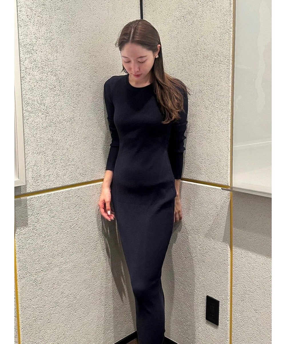 Green Parks タイトシルエットリブニットワンピース 