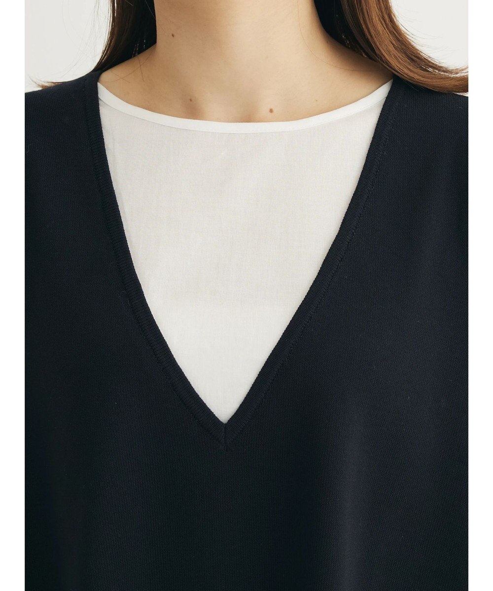 Green Parks ベスト風ドッキングニットプルオーバー 