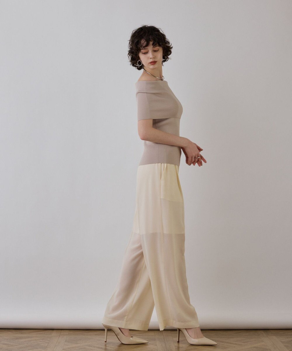 GRACE CONTINENTAL オフショルリブニットトップ 
