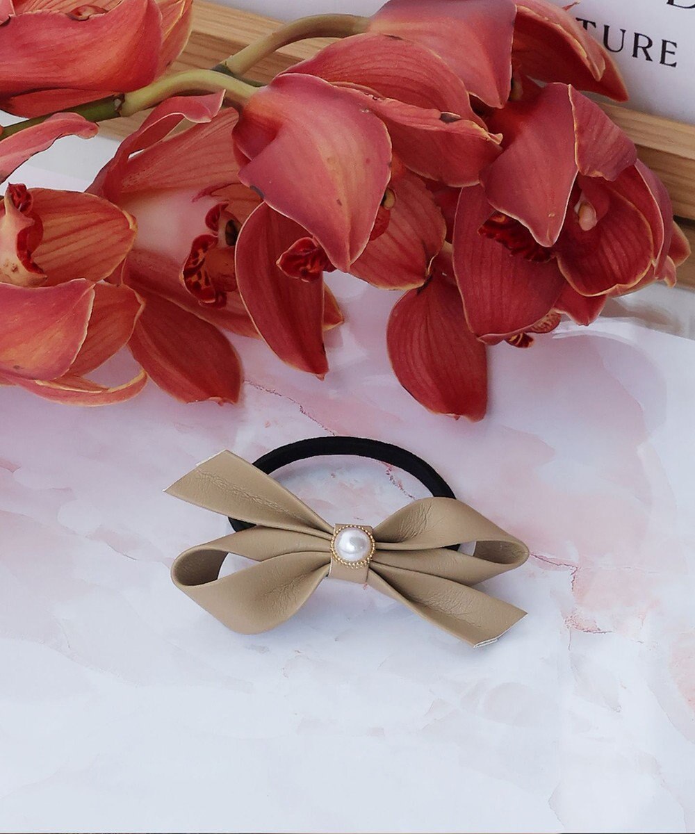 Tiaclasse 【2TYPE/ゴム＆クリップ】レザーリボンヘアアクセサリー 
