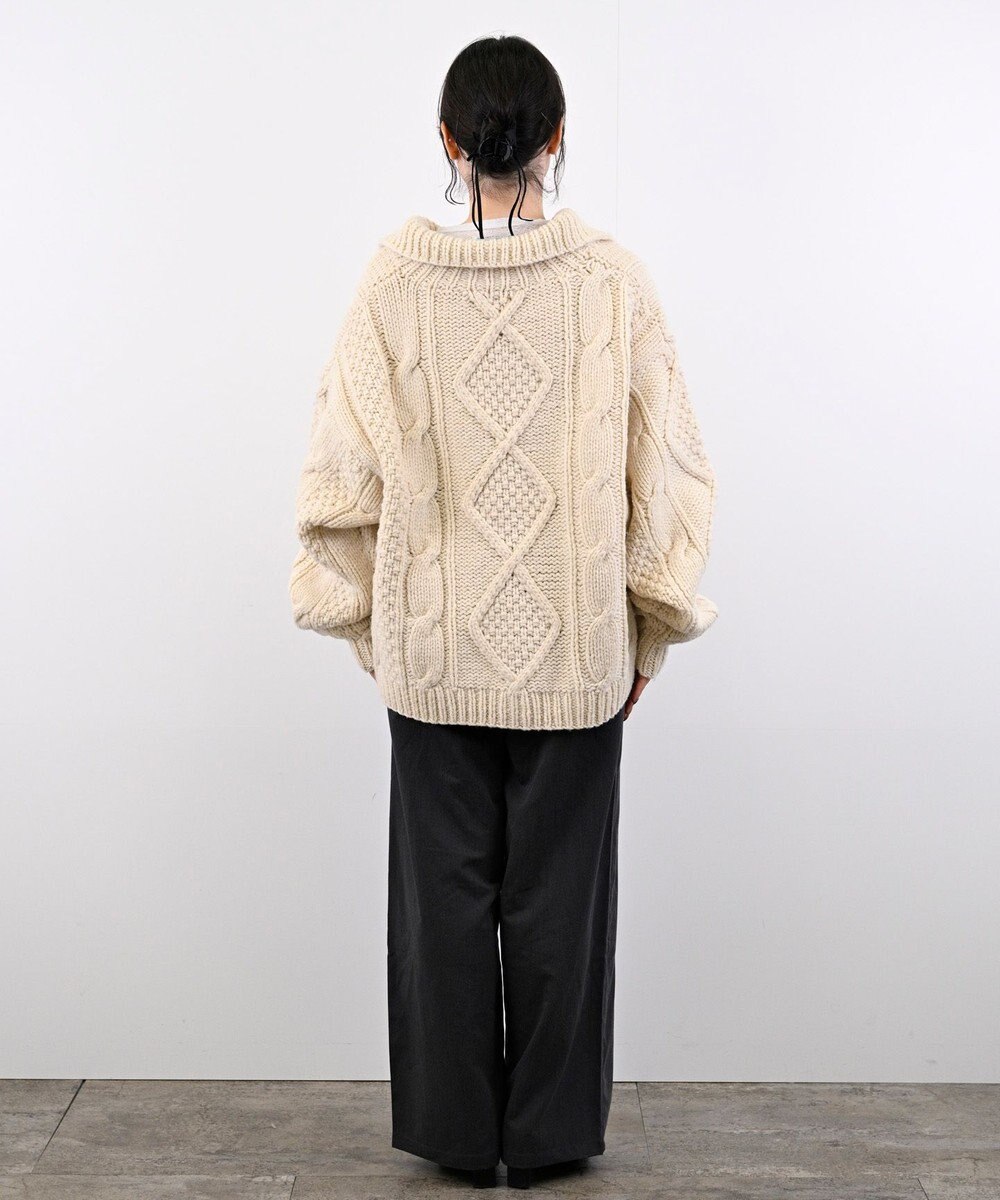 LENO ARAN PULLOVER【UNISEX】アラン柄ニットプルオーバー/カーディガン 