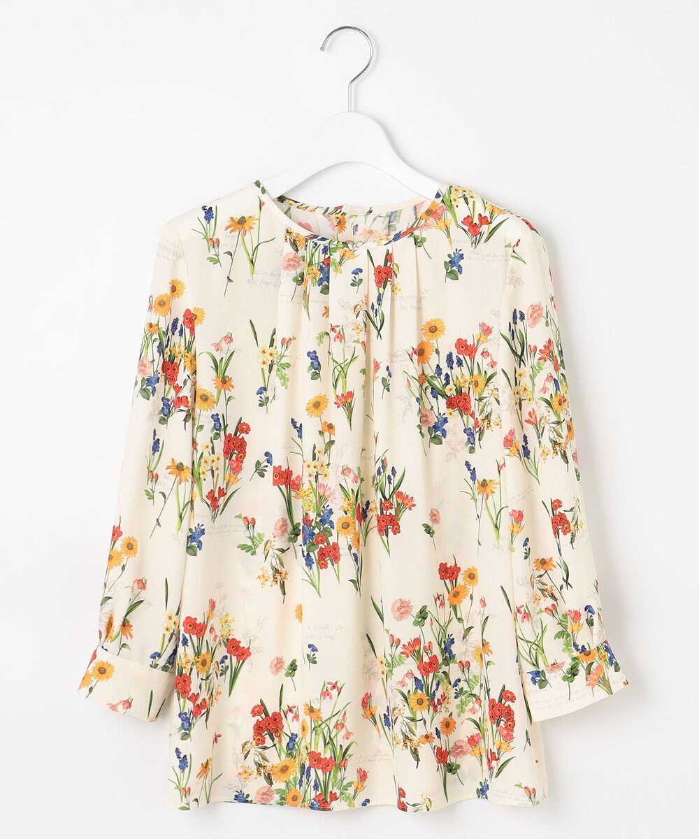 自由区 【洗える】フラワーガーデンプリント ブラウス 
