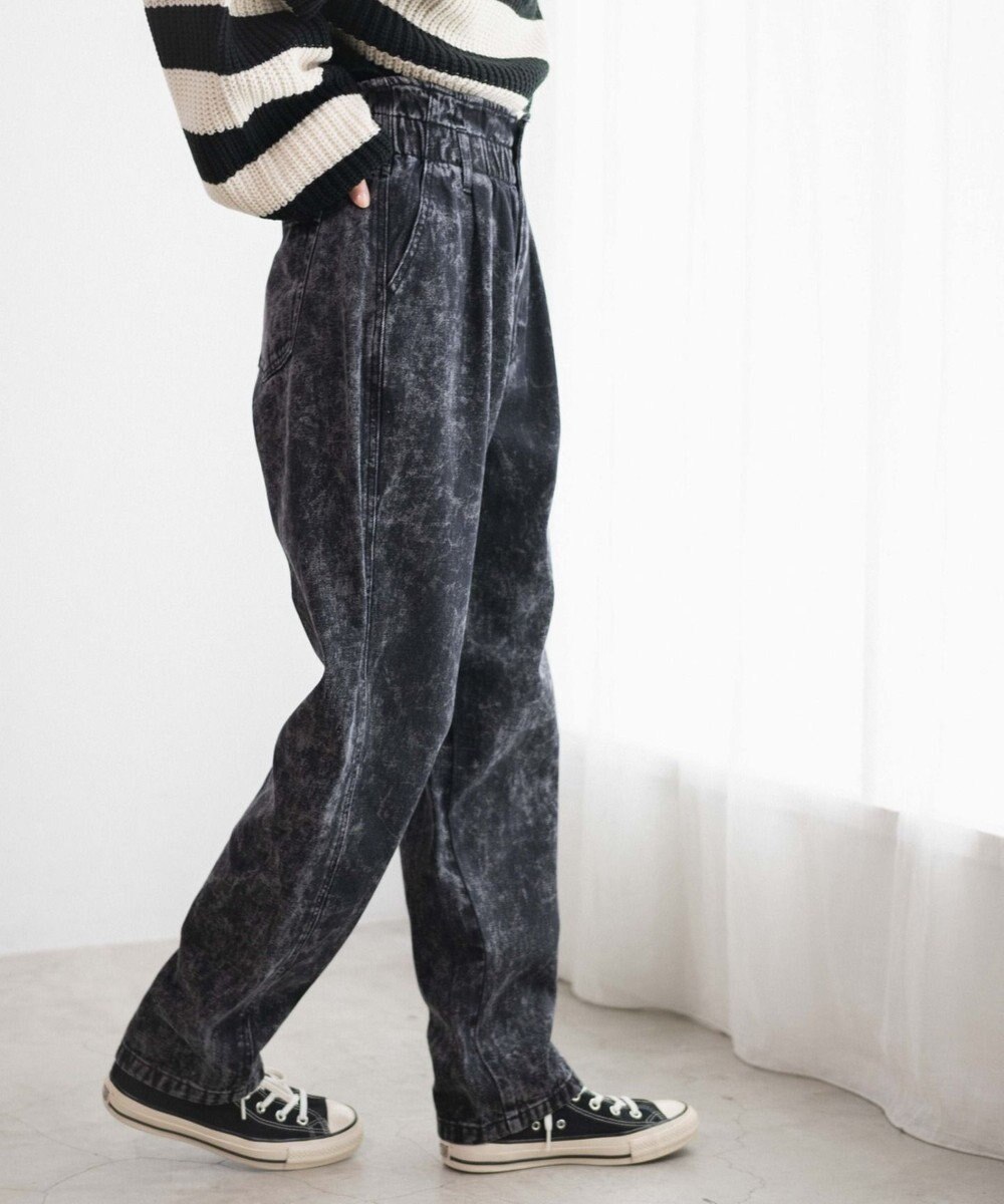 WEGO 【ウエストゴム】ウエストフリルデニムマムパンツ 