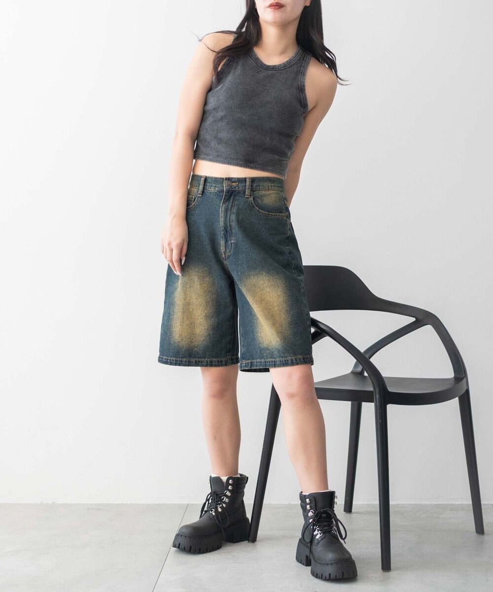 WEGO 【カップ付きインナー】ヴィンテージウォッシュカップインアメスリタンク 