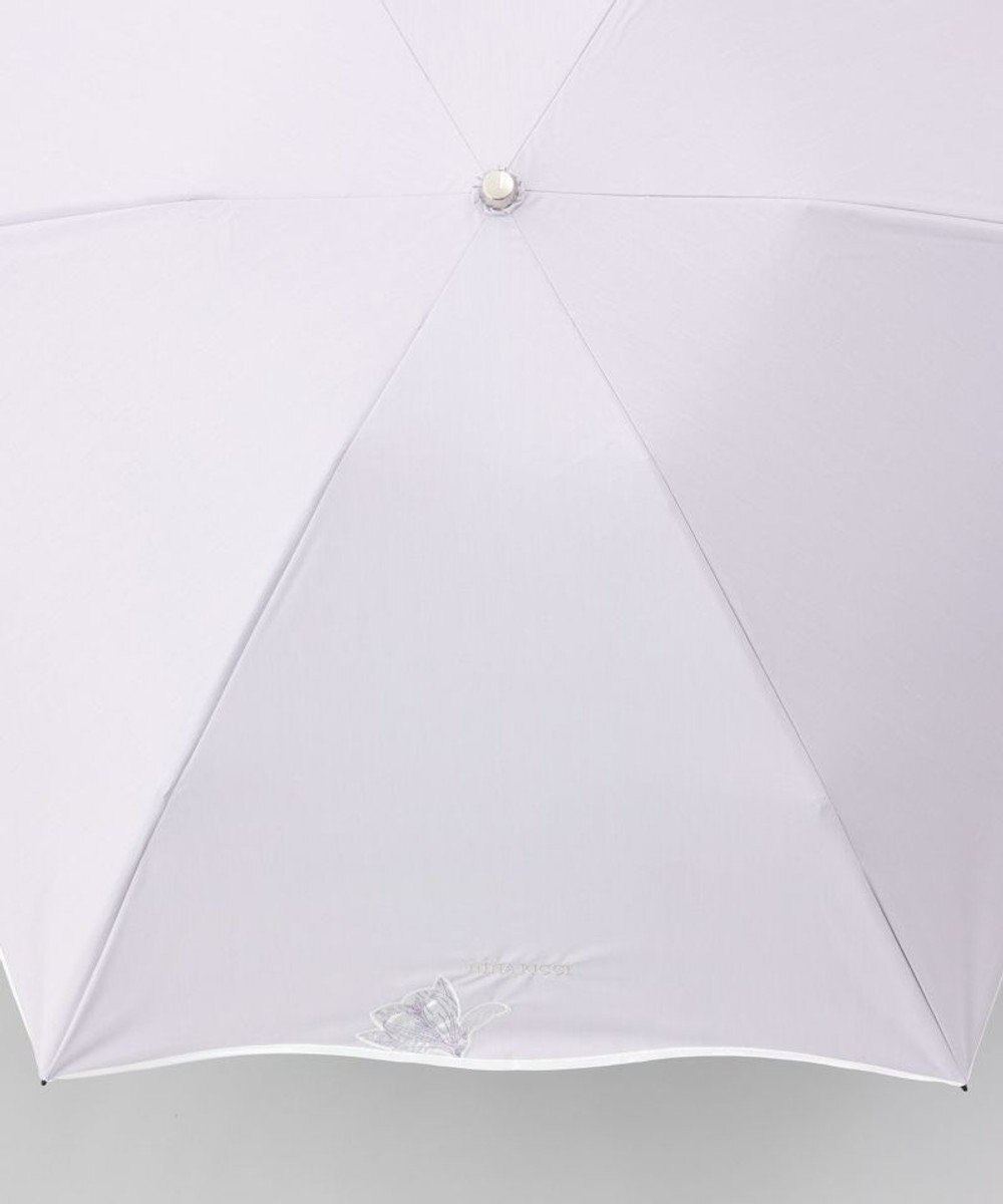 AURORA 【 NINA RICCI（ニナリッチ）】アップリケ刺しゅう/パイピング晴雨兼用傘（折りたたみ傘） 