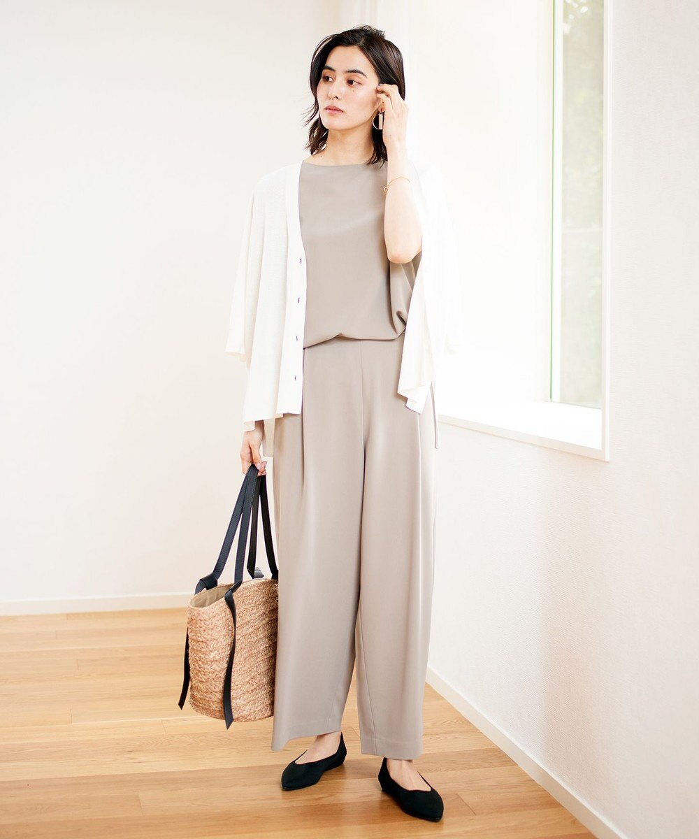 UNFILO 【接触冷感/吸水速乾】サマーセットアップ ワイドパンツ 