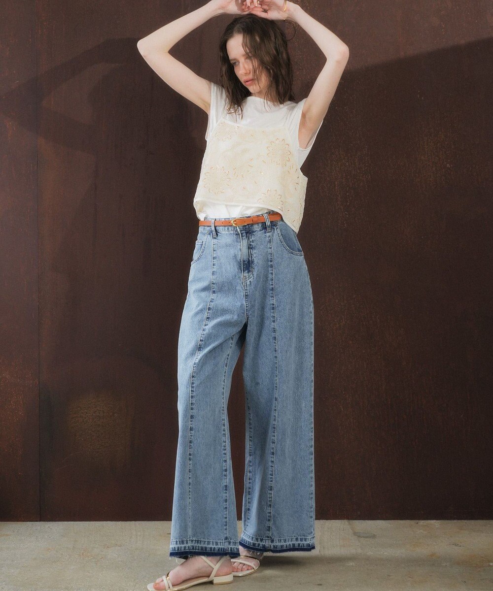 YECCA VECCA 綿麻バギーデニムパンツ 