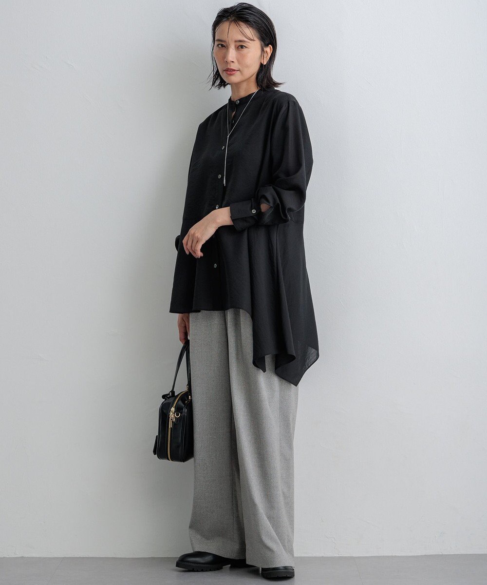 23区 【好評につき新色追加/洗える】イレギュラーヘム シアー ブラウス 