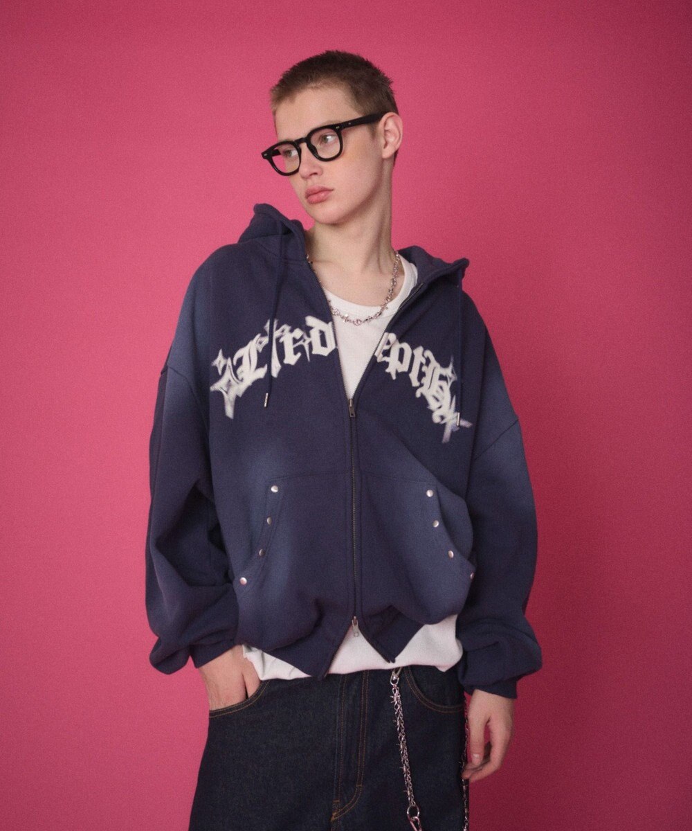 WEGO 【ユニセックス着用ITEM】グラフィックZIPパーカー 