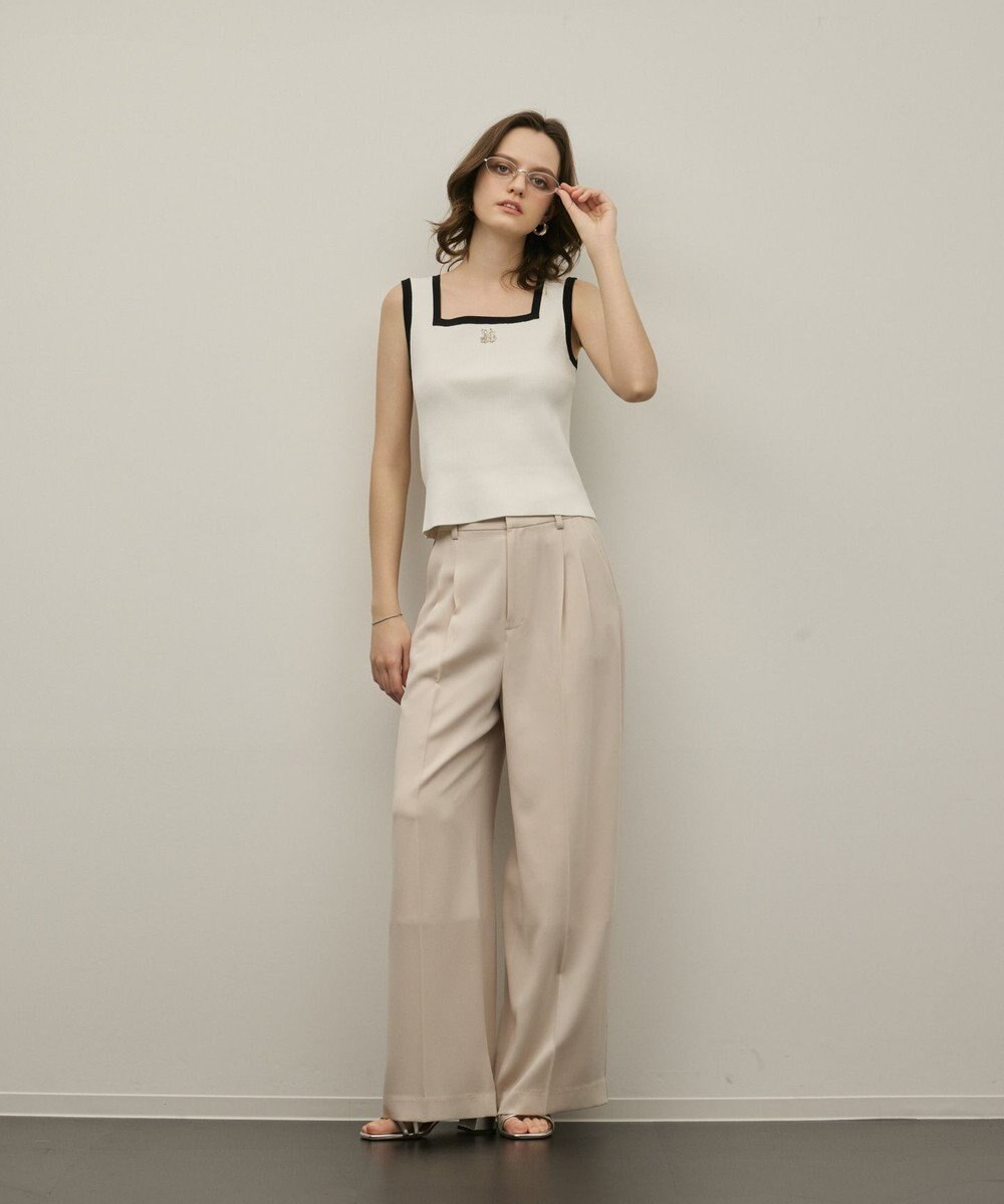 GRACE CONTINENTAL バイカラーリブニットノースリーブ 