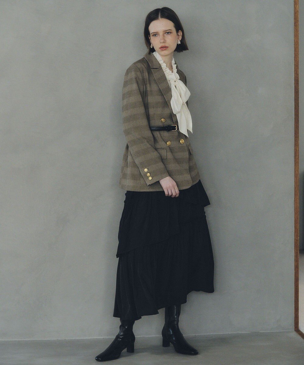 YECCA VECCA アシンメトリーラッフルスカート 