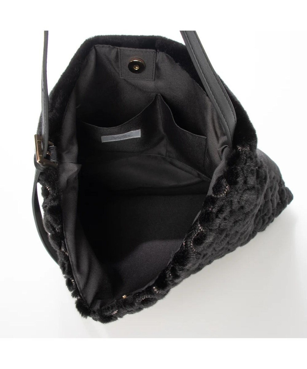 UNBILLION cachecache 花刺繍エコファーワンハンドルバッグ 