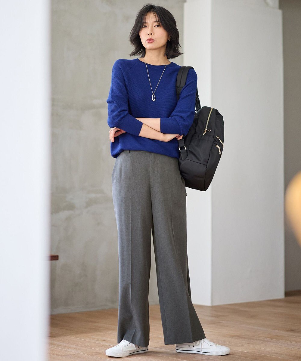 ANY L 【洗濯機可/ウエストゴム/２ＷＡＹストレッチ】ワイドパンツ 