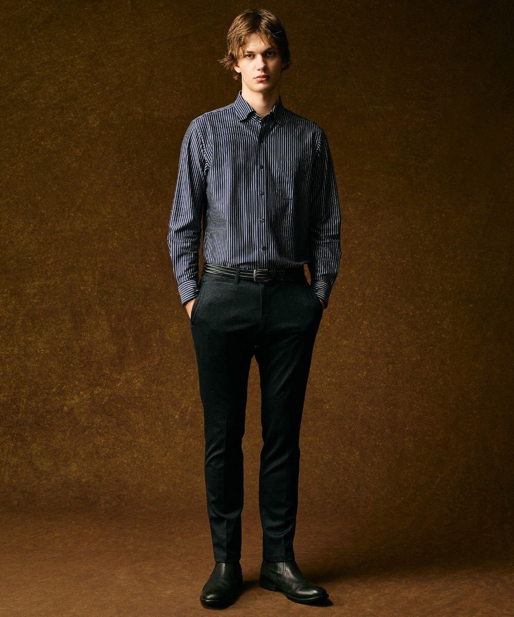 JOSEPH ABBOUD 【キングサイズ・綿100％・自然なストレッチ】マイクロストライプジャージー シャツ 