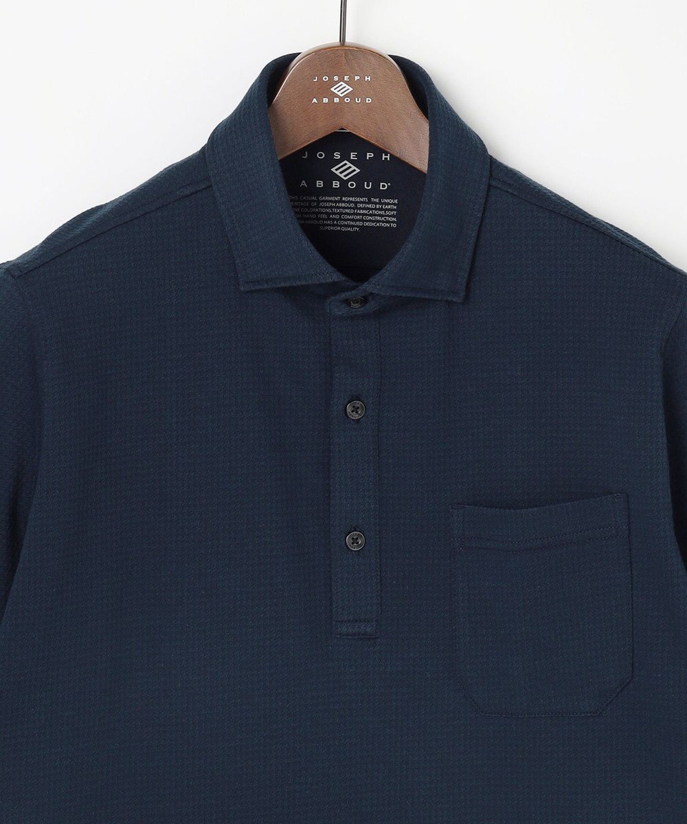 JOSEPH ABBOUD 【オーガニックコットン使用・JAPANファブリック】ミニ千鳥サッカー ポロシャツ 