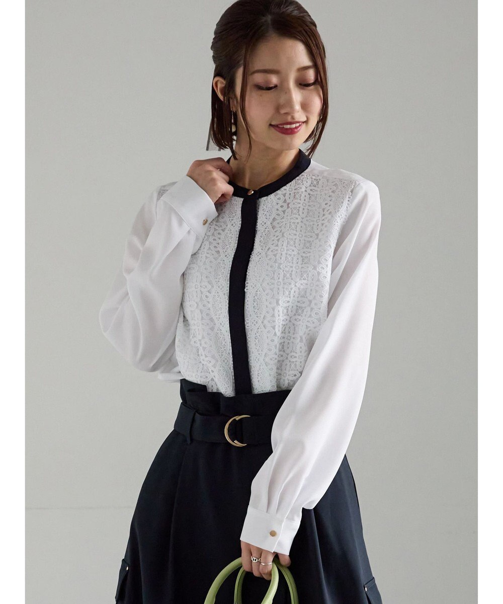 Te chichi 【WEB限定カラーあり】フロントレースブラウス 