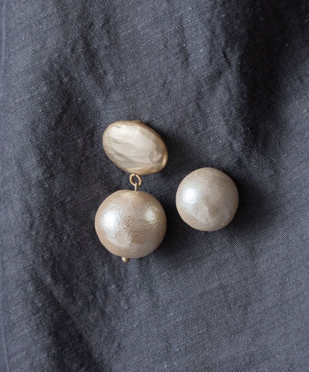 Pisceans オーバルカボション&コットンパール2setブローチ 