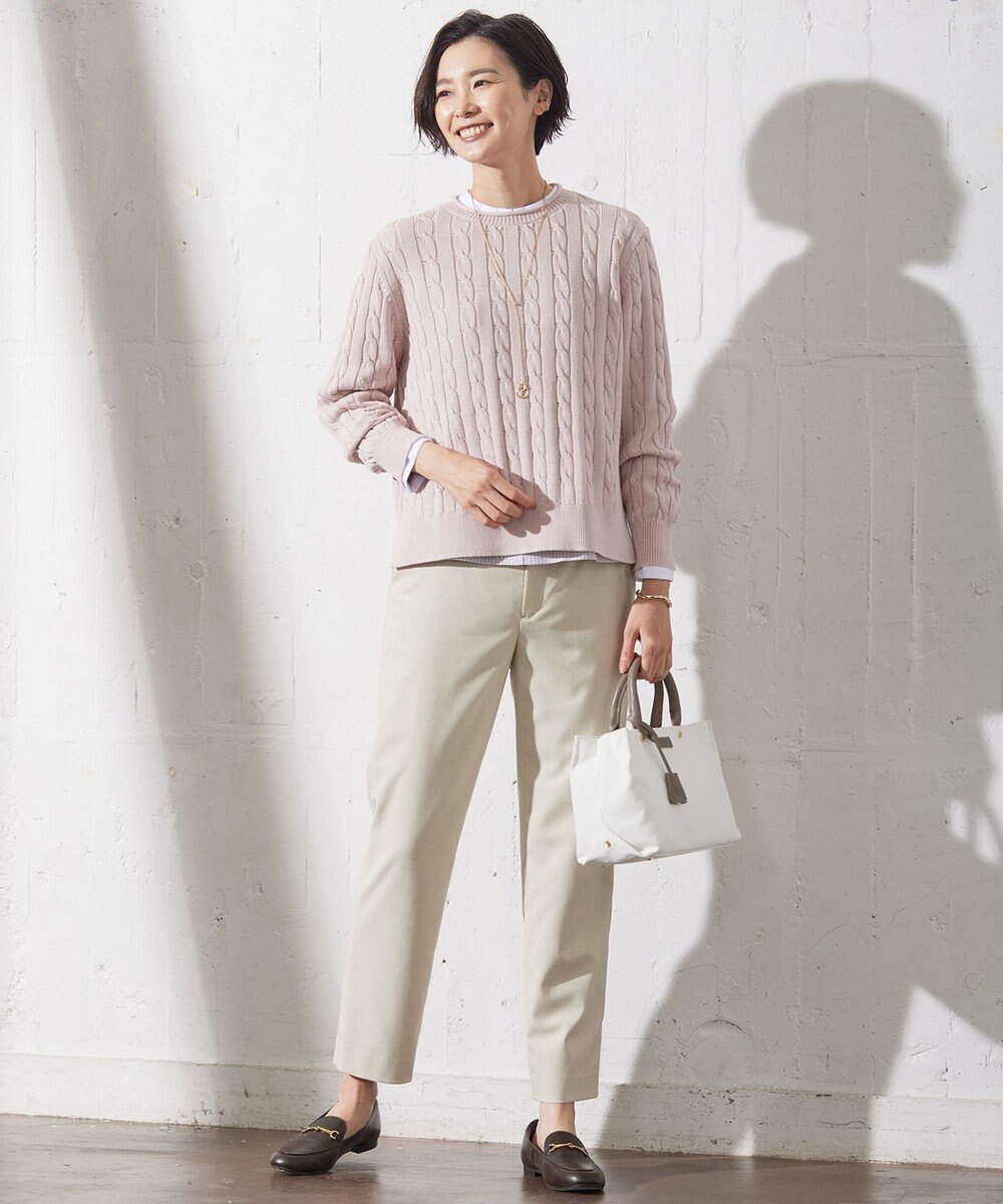 J.PRESS LADIES S 【洗える】ストレッチ テーパード パンツ 