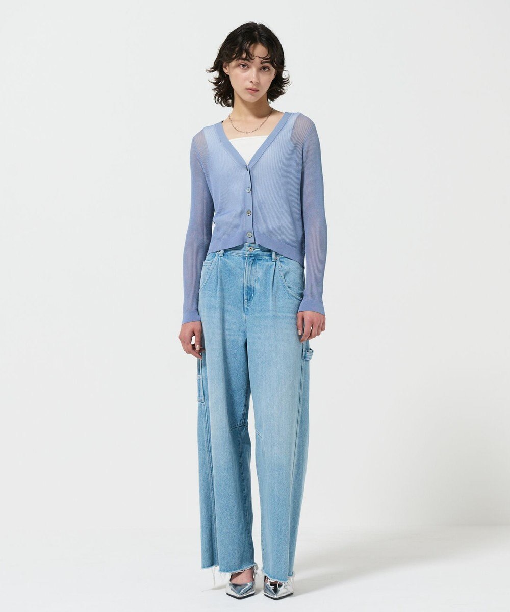 GRACE CONTINENTAL リブシアーニットカーディガン 