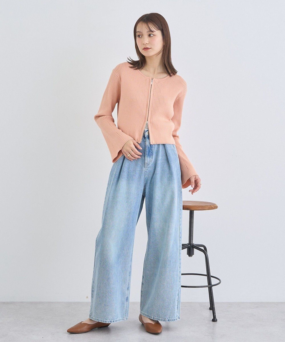 earth music&ecology ダブルジップニットカーディガン 