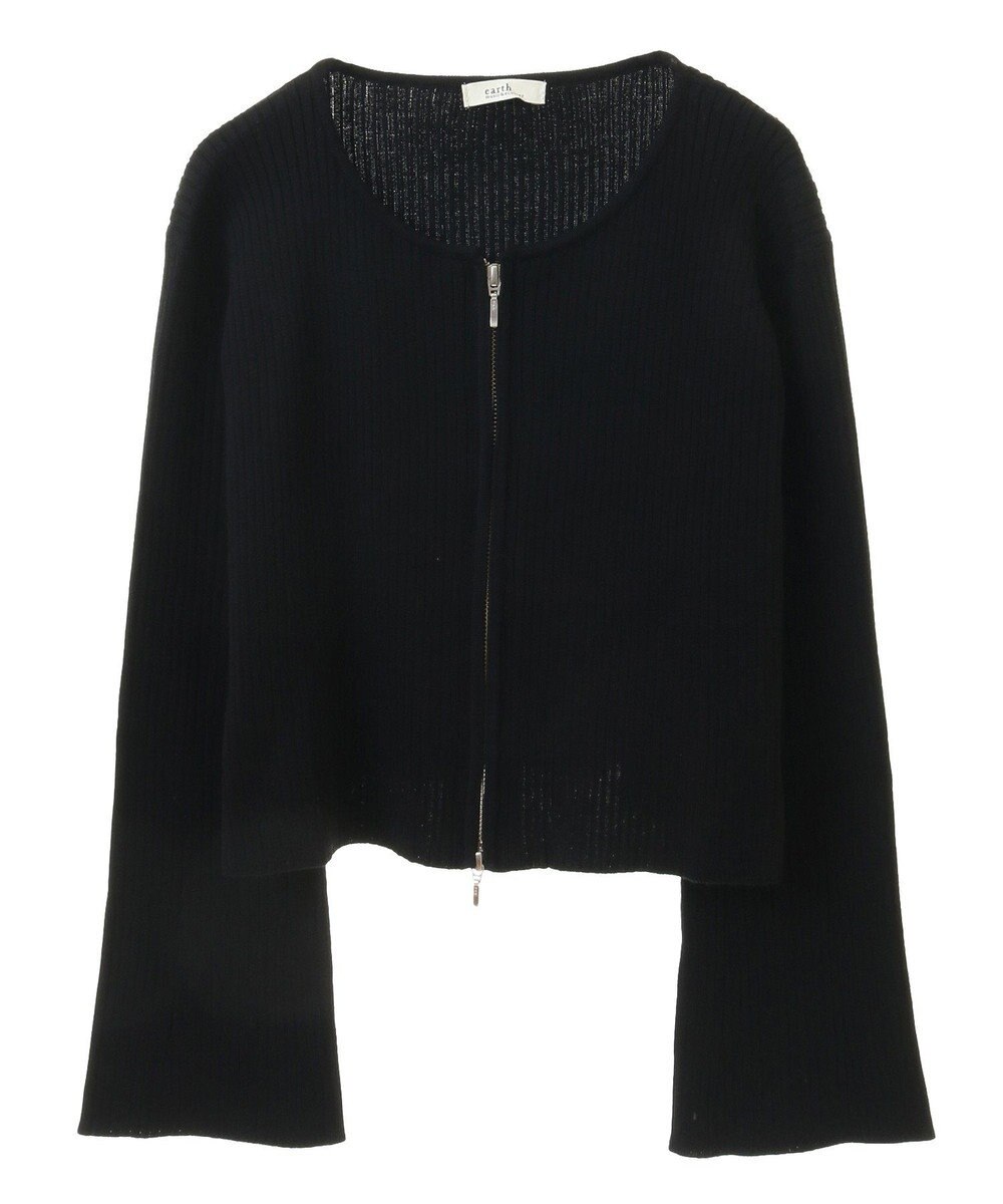 earth music&ecology ダブルジップニットカーディガン 