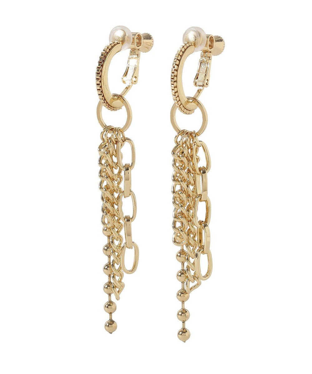 YECCA VECCA チェーンフリンジイヤリング 