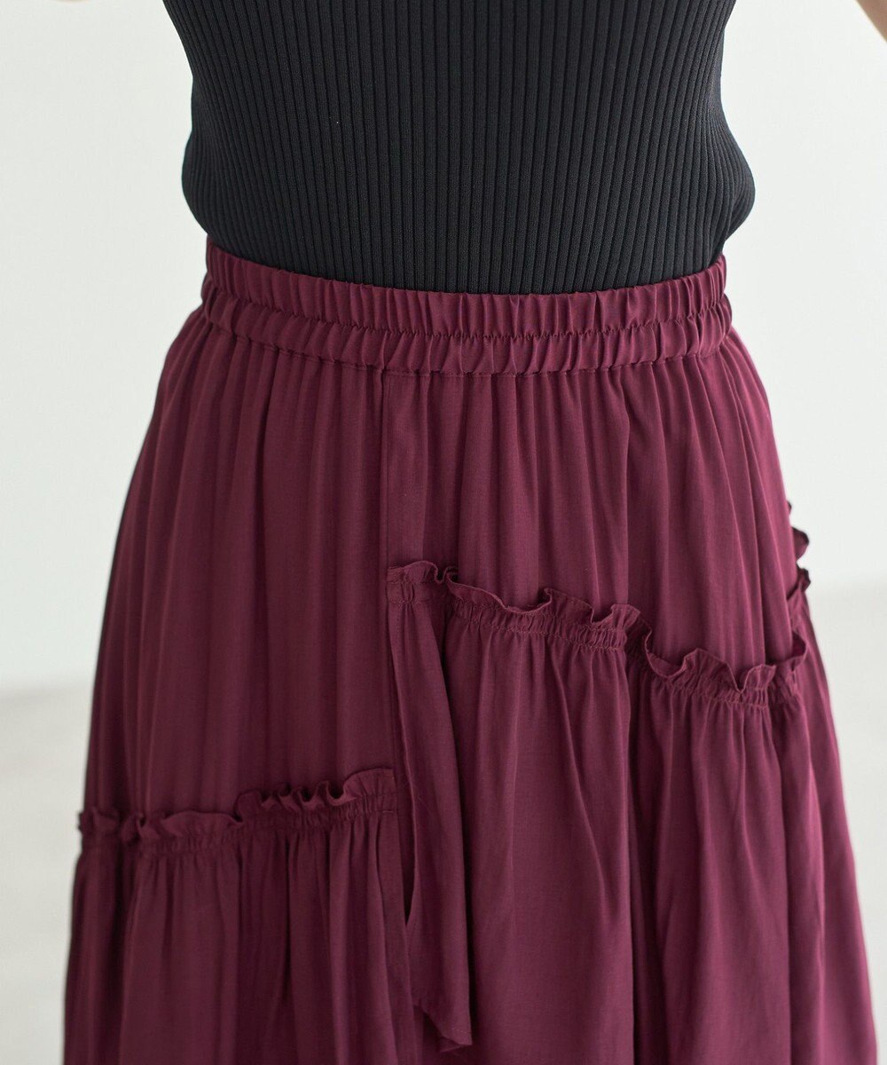 YECCA VECCA アシンメトリーラッフルスカート 