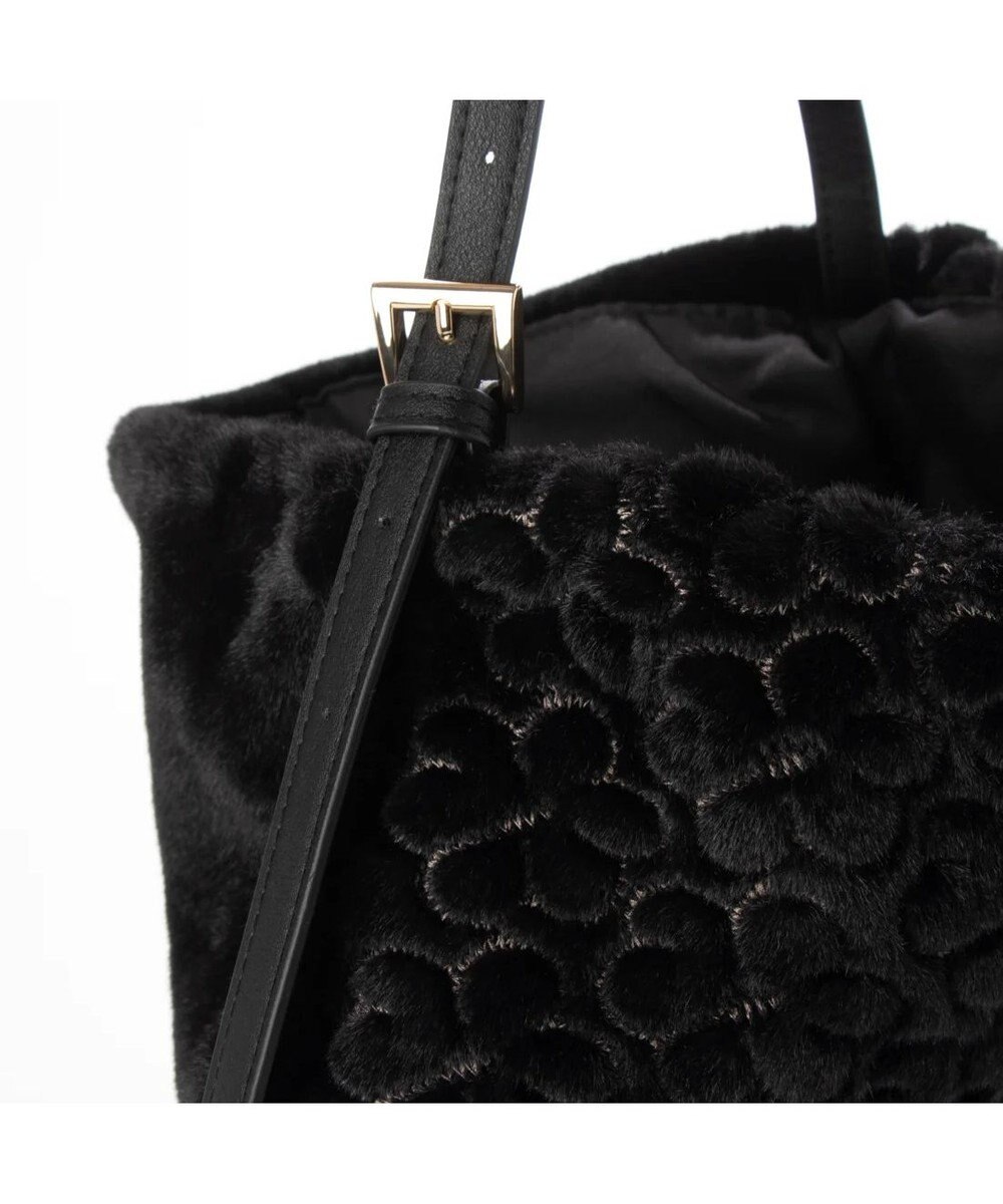 UNBILLION cachecache 花刺繍エコファーワンハンドルバッグ 