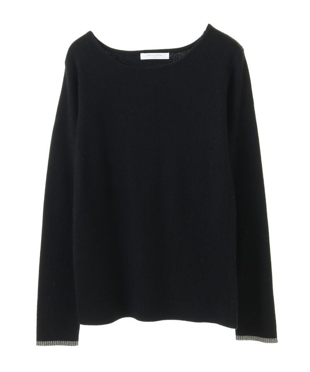 Green Parks もちっと袖配色ボートネックニットプルオーハ 