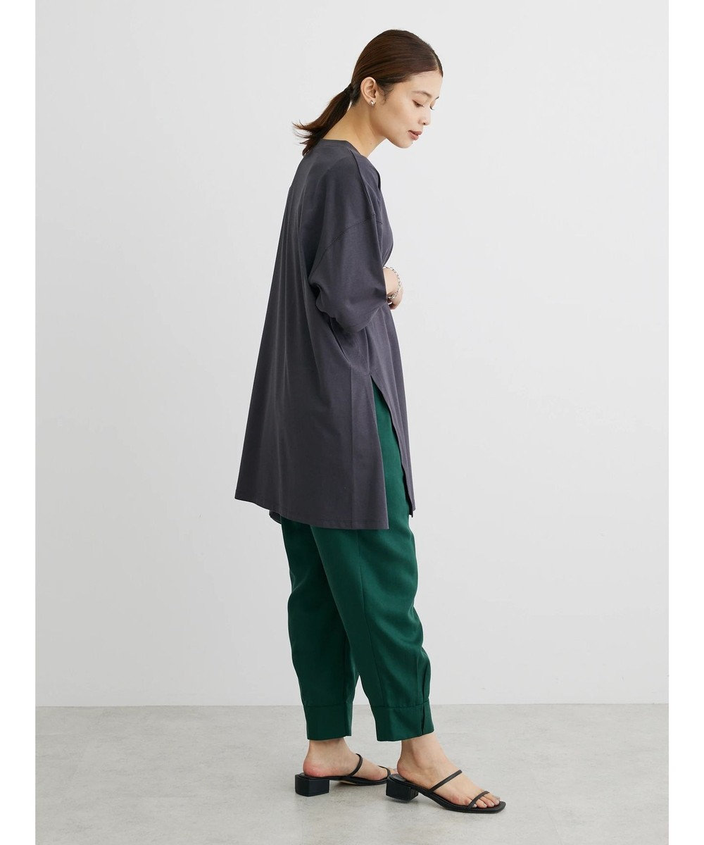 Green Parks 汗じみ防止クルーネックスリットチュニック 