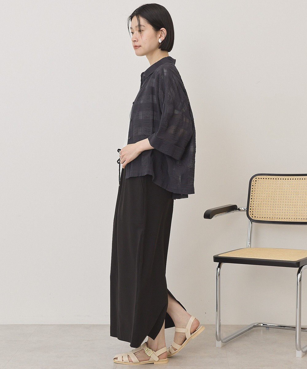 AMERICAN HOLIC シアーチェックショート丈シャツ 