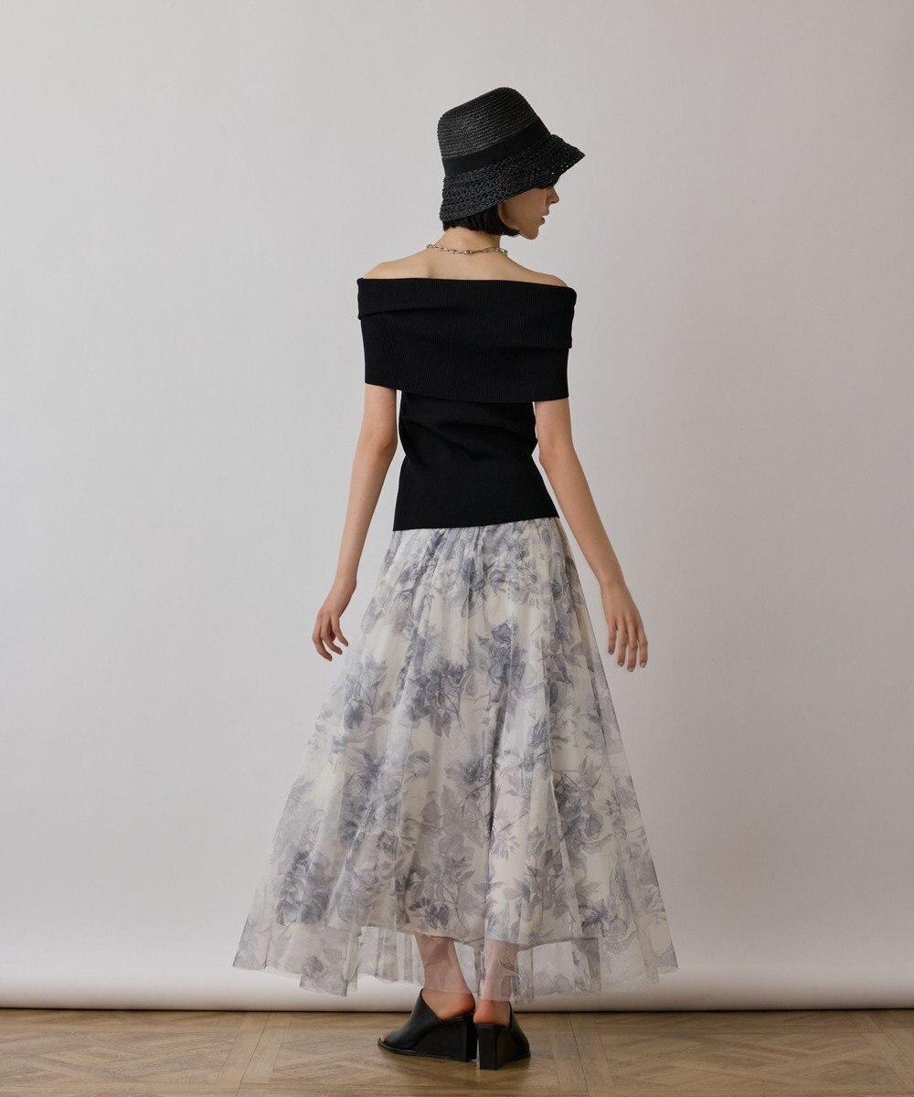GRACE CONTINENTAL シャドーフラワープリントスカート 
