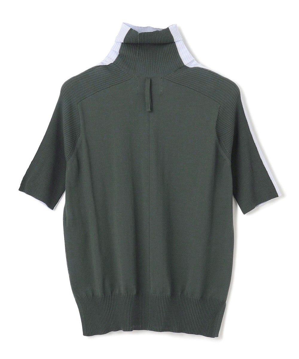 BEIGE， 【洗える】JULIE / シルク混カラーブロックタートルニット 