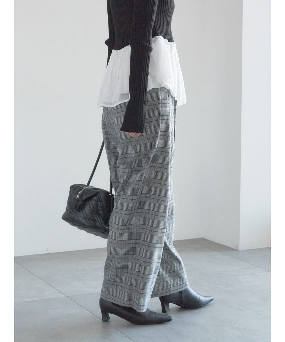 Te chichi グレンチェックスラックス 