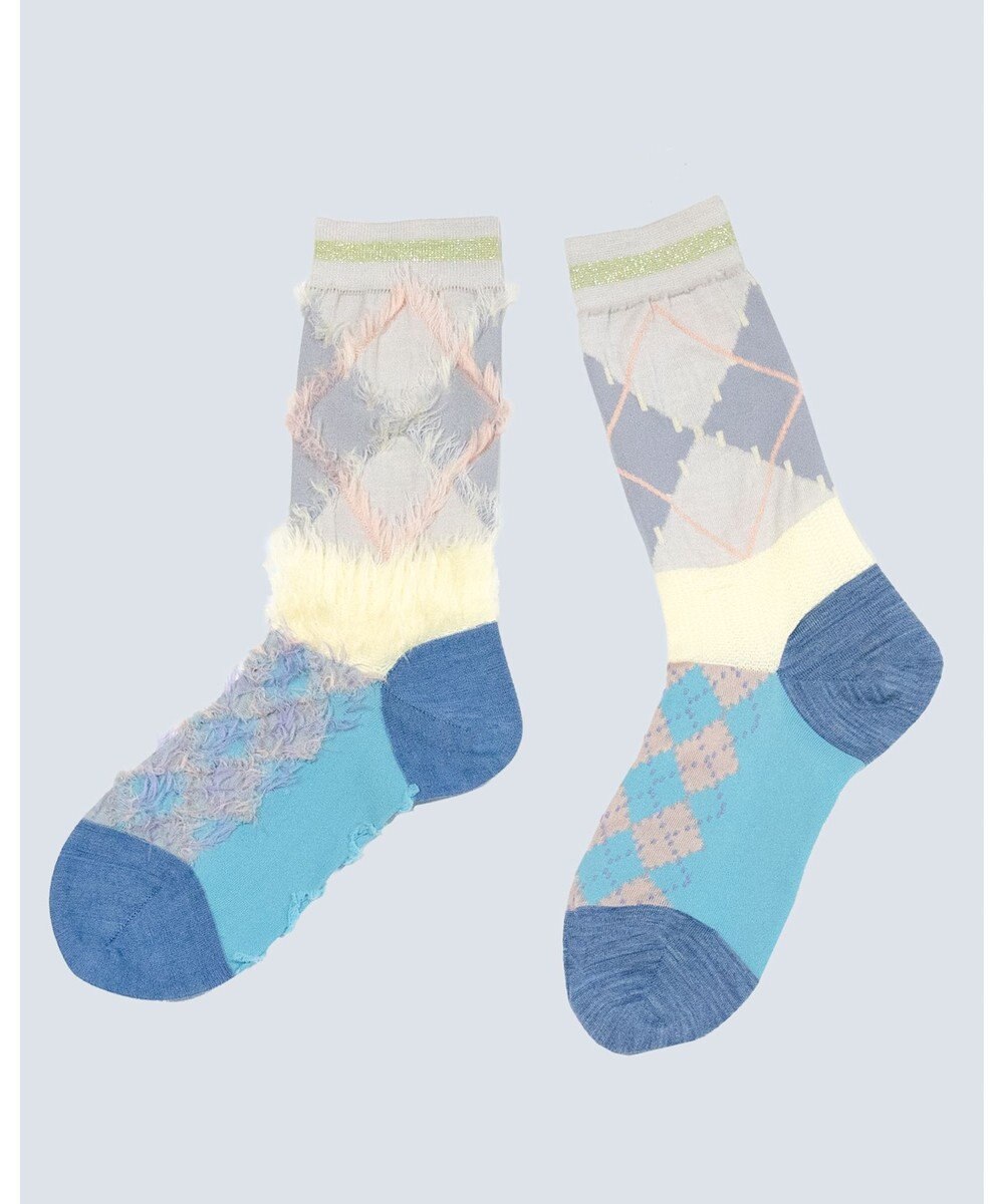 COQ 【MEN】KITSUNE ARGYLE アーガイルリバーシブルファーソックス 