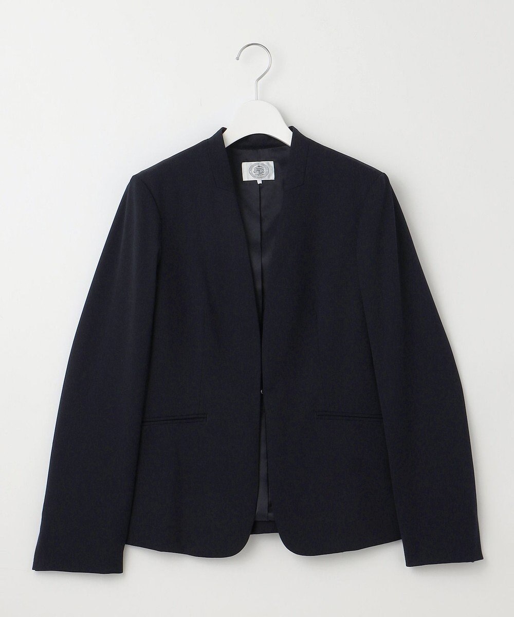 J.PRESS LADIES T/Rアルガンシルク ノーカラー ジャケット 